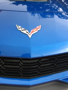 Escort Passport 9500ci front diffusers hidden in the grille of a 2015 Z06 Corvette
