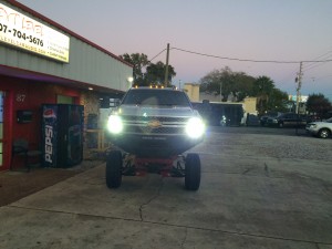 Full LED package, Recon Headlights, 18 Inch lift, and Road Armor bumpers