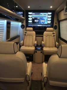 Fiber Optic Lighting and 40 Inch Smart T.V.'s installed in Mercedes Sprinter.