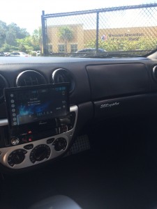 Pioneer double din installed in Ferrari 360 Spyder.