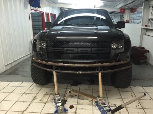 Off-road lights and custom bumper
