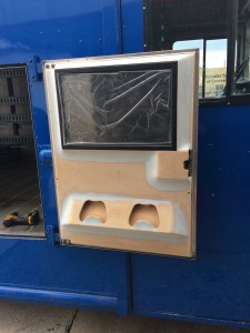 Custom molded panel with message board and Xbox controllers