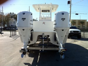 Rigid Industries Wakeflame underwater lights installed on a 2014 Amaracat.