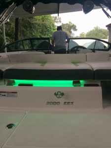 2016 Regal 2000 ESX Bowrider with custom LED lighting and audio system.