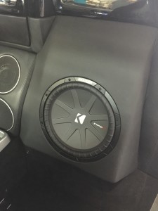 Kicker Comp R 12 installed in a custom enclosure in a Ferarri 360 Spyder.