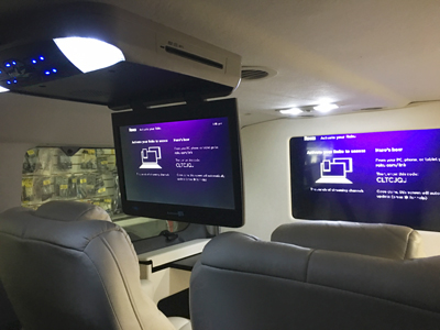 custom sprinter van tvs