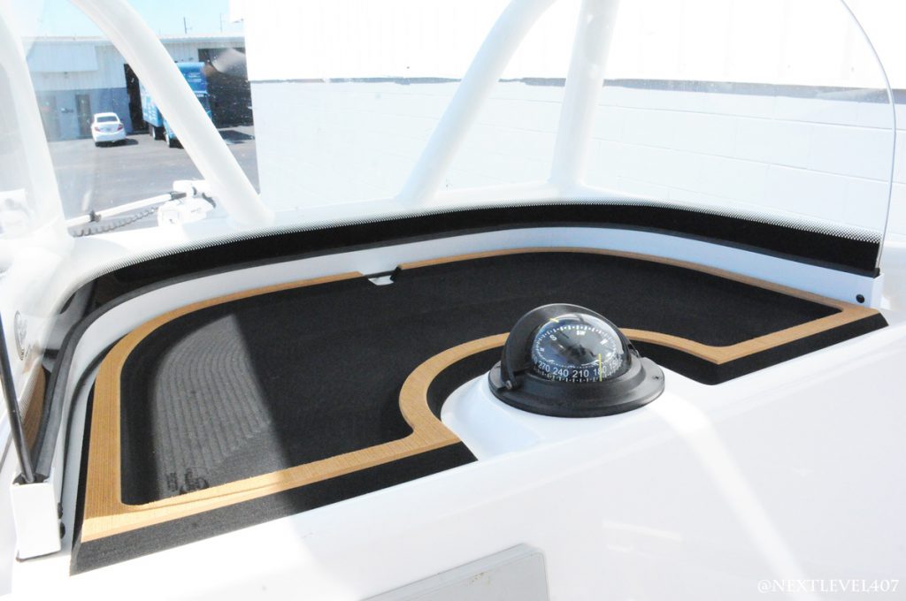 Baby-Blue-Caymas-Boat-On-Trailer-Next-Le